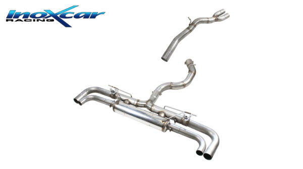 INOX CAR - TUBO CENTRALE DIRETTO + TERMINALE SILENZIATO + VALVOLE CON MONTAGGIO MOTORINI ELETTTRICI AUDI RSQ3 F3 SPORTBACK 2.5 TFSI QUATTRO 400CV 2020