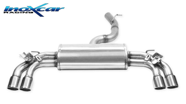 INOX CAR - POSTERIORE CON USCITA 2 X DIAM. 80 X-RACE DX+SX + VALVOLA CON MONTAGGIO MOTORINI ELETTRICI DI SERIE AUDI S3 8V SPORTBACK 2.0 310CV RESTYLING 2019