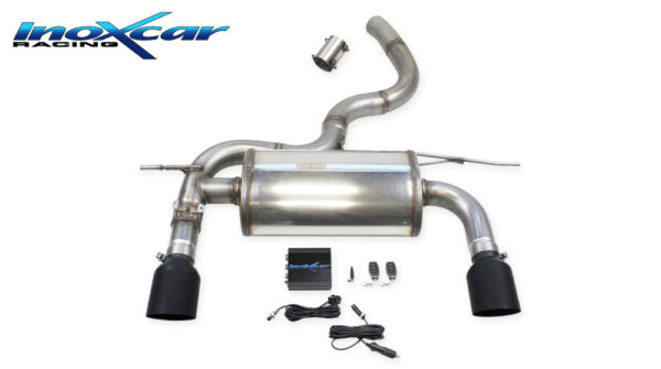 INOX CAR -  TERMINALE SILENZIATO CON USCITA DIAM. 100 RACING BLACK CERAMIC DX+SX + VALVOLA CON MOTORINO ELETTRICO + TELECOMANDO AUDI TT 8S 45TFSI 2.0  QUATTRO 245CV COUPE 2019
