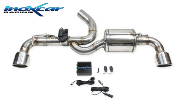 INOX CAR - POSTERIORE CON USCITA DIAM. 100 RACING DX+SX + VALVOLA CON MOTORINO ELETTRICO + TELECOMANDO TOYOTA YARIS GR 1.6 261CV 2020