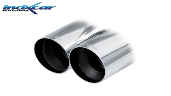 INOX CAR - POSTERIORE SENZA SILENZIATORE CON USCITA 2X DIAM. 80 RACING AUDI A3 8V SPORTBACK 2.0 TFSI SPORT QUATTRO 190CV 4WD 2016-2018