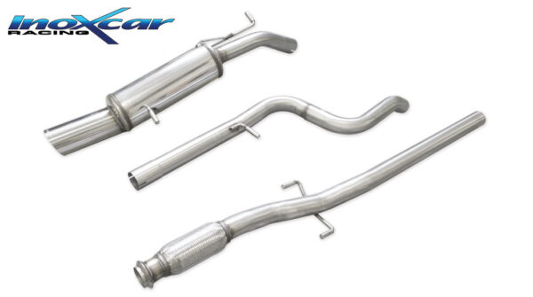 INOX CAR - TUBO CENTRALE DIRETTO + POSTERIORE CON USCITA DIAM.100 RACING PEUGEOT 208 GTI 1.6 16V TURBO (200CV) 2013