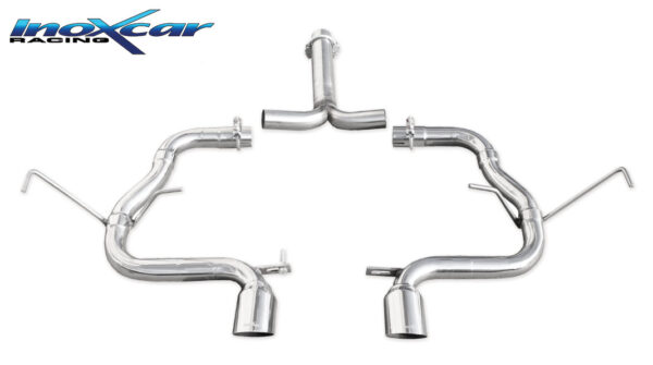 INOX CAR - POSTERIORE SENZA SILENZIATORE CON USCITA CENTRALE 2 X DIAM. 80 RACING MINI COOPER S R53 1.6 (170CV) 2001-2006