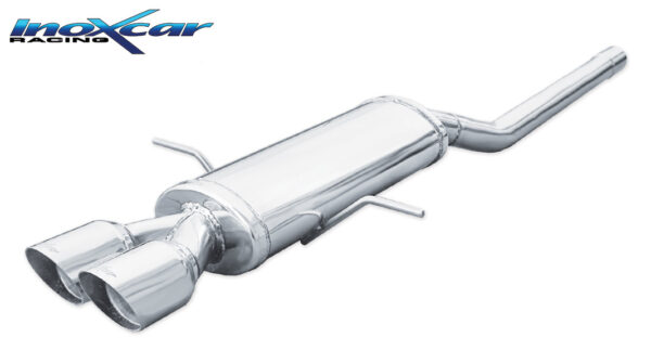 INOX CAR - POSTERIORE CON USCITA CENTRALE 2 X DIAM.80 RACING MINI COOPER R56 S 1.6 (184CV) 2010