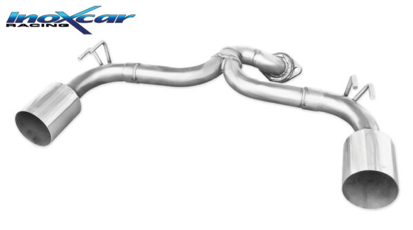 INOX CAR - TUBO CENTRALE SENZA SILENZIATORE CON USCITA DIAM. 114 RACING DX+SX MITSUBISHI LANCER EVO X 2.0 TURBO 295CV 2009