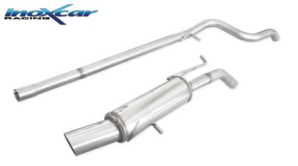 INOX CAR -  TUBO CENTRALE DIRETTO + POSTERIORE CON USCITA DIAM. 100 RACING PEUGEOT 207 1.6 16V GTI (175CV) 2007