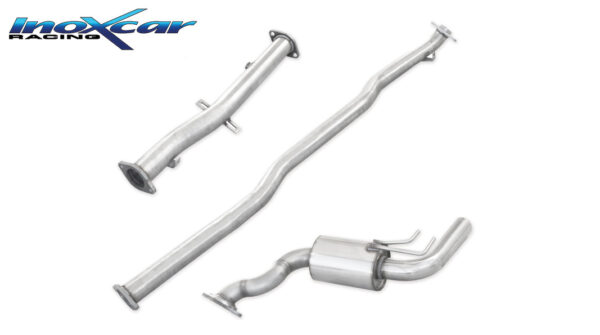 INOX CAR - TUBO SOSTITUZIONE CATALIZZATORE + TUBO CENTRALE DIRETTO + POSTERIORE MITSUBISHI LANCER EVO X 2.0 TURBO 295CV 2009