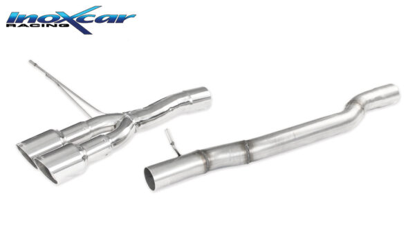 INOX CAR - POSTERIORE SENZA SILENZIATORE CON USCITA CENTRALE 2 X DIAM. 90 RACING MINI COOPER JCW F57 2.0 231CV CABRIO 2020-2024