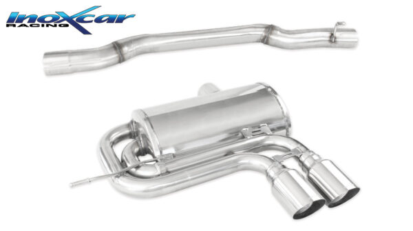 INOX CAR - POSTERIORE CON USCITA CENTRALE 2 X DIAM. 90 RACING MINI COOPER JCW F57 2.0 231CV CABRIO 2020-2024