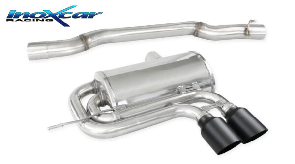 INOX CAR - POSTERIORE CON USCITA CENTRALE 2 X DIAM. 90 BLACK CERAMIC MINI COOPER JCW F57 2.0 231CV CABRIO 2020-2024