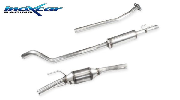 INOX CAR - TUBO SOSTITUZIONE CATALIZZATORE + TUBO CENTRALE SILENZIATO + POSTERIORE CON SILENZIATORE OPEL CORSA B 1.6 16V GSI 106CV 1994-2000