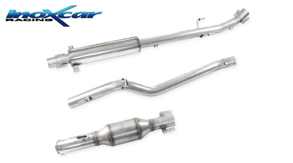 INOX CAR - TUBO INTERMEDIO + TUBO CENTRALE SILENZIATO + POSTERIORE CON CATALIZZATORE 100 CPSI PEUGEOT 208 R2B 1.6 (135CV)