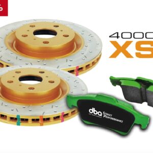 Brake Kit - 4000 Series Slotted / Drilled & Street Performance Brake Pads (2x DBA4654XS-10 + DB1678SP)