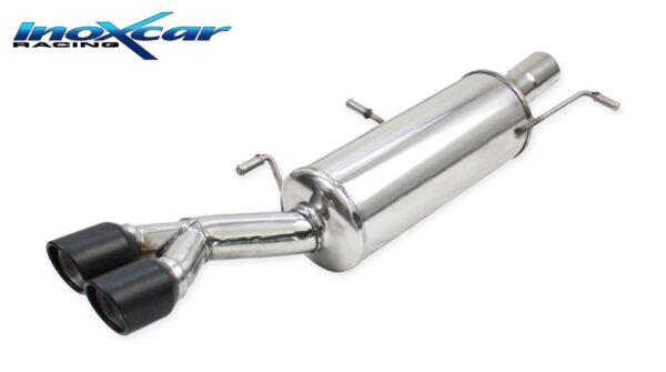 INOX CAR - POSTERIORE CON USCITA 2 X DIAM. 80 X-RACE BLACK MATT PEUGEOT 308 (1° serie) 1.6 THP GTI (200CV) 2011-2013