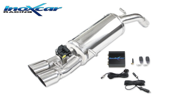 INOX CAR - POSTERIORE SILENZIATO CON USCITA 2 X DIAM. 80 RACING + VALVOLA CON MONTORINO ELETTRICO + TELECOMANDO PEUGEOT 208 GTI 30TH 1.6 16V TURBO (208CV) 2015