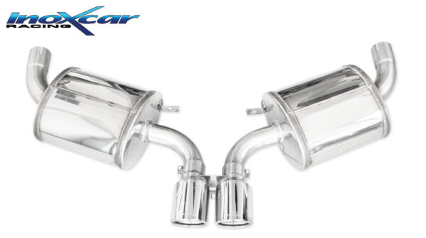 INOX CAR - POSTERIORE CON USCITA CENTRALE 2 X DIAM. 90 X-RACE PORSCHE CAYMAN 981 2.7 (275CV) 2015
