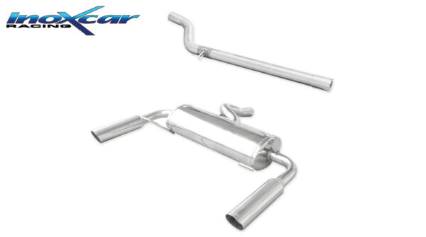 INOX CAR - TUBO CENTRALE DIRETTO + POSTERIORE CON USCITA DIAM. 76 RACING DX+SX RENAULT CLIO 3 RS 2.0 16V (197CV) / RS GORDINI 2006-2009