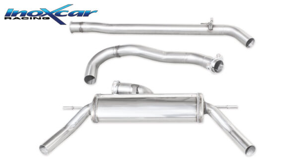 INOX CAR - TUBO CENTRALE DIRETTO + POSTERIORE CON USCITA DIAM.50 DX+SX RENAULT CLIO 4 RS TROPHY 220 EDC 1.6 TURBO (220CV) 2015