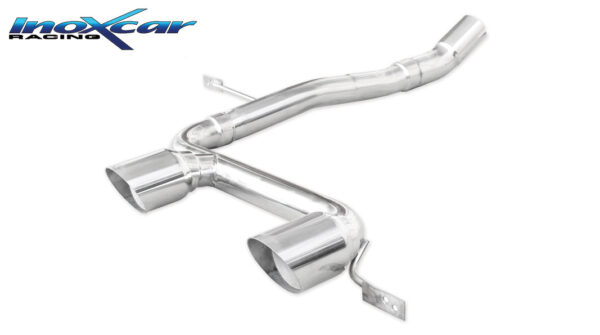 INOX CAR - POSTERIORE SENZA SILENZIATORE CON USCITA CENTRALE 2 X DIAM.80 RACING RENAULT MEGANE II 2.0 16V RS TURBO (225CV) 2004
