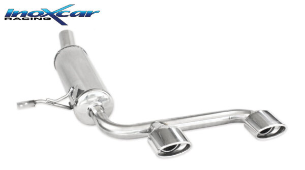 INOX CAR - POSTERIORE CON USCITA CENTRALE 2 X OVALE RENAULT MEGANE II 2.0 16V RS TURBO (225CV) 2004