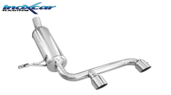 INOX CAR - POSTERIORE CON USCITA CENTRALE 2 X DIAM.80 RACING RENAULT MEGANE II 2.0 16V RS TURBO (225CV) 2004