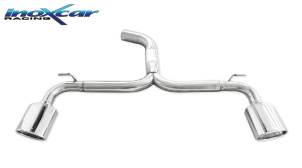 INOX CAR - POSTERIORE SENZA SILENZIATORE CON USCITA OVALE SEAT LEON (TYPE 5F) 2.0 CUPRA (280CV) 2014