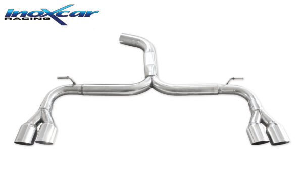 INOX CAR - POSTERIORE SENZA SILENZIATORE CON USCITA 2 X DIAM.80 RACING DX+SX SEAT LEON (TYPE 5F) 2.0 CUPRA (280CV) 2014