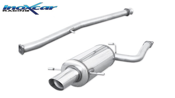 INOX CAR -  TUBO CENTRALE DIRETTO + POSTERIORE CON USCITA DIAM. 100 RACING SUBARU IMPREZA 4WD 2.0 GT TURBO 2000
