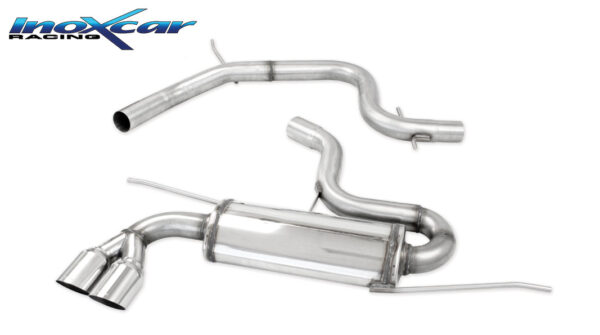 INOX CAR - TUBO CENTRALE DIRETTO + POSTERIORE CON USCITA 2 X DIAM.76 RACING VOLKSWAGEN GOLF 5 2.0 TFSI GTI (200CV-230CV) 2004