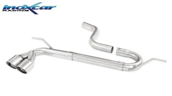 INOX CAR - POSTERIORE SENZA SILENZIATORE CON USCITA 2 X DIAM.80 RACING VOLKSWAGEN GOLF 7 1.4 TSI (125CV) 2012-2014