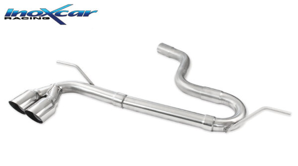 INOX CAR - POSTERIORE SENZA SILENZIATORE CON USCITA 2 X DIAM. 80 RACING VOLKSWAGEN GOLF 7 1.4 TSI (140-150CV) 2012-2014