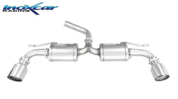 INOX CAR - POSTERIORE DUPLEX CON 2 SILENZIATORI CON USCITA DIAM.102 RACING VOLKSWAGEN GOLF 7 1.6 TDI (105CV)