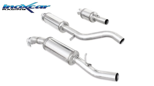 INOX CAR - TUBO SOSTITUZIONE CATALIZZATORE CON SILENZIATORE + TUBO CENTRALE + POSTERIORE RENAULT CLIO 3 RS 2.0 (197CV) 2006-2009