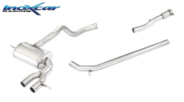 INOX CAR - TUBO INTERMEDIO FLEX + TUBO CENTRALE DIRETTO + TERMINALE SILENZIATO 2 USCITE CENTRALI RENAULT MEGANE IV RS 1.8 TURBO (280CV) 2018 / CON OPF