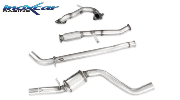 INOX CAR - TUBO SOSTITUZIONE CATALIZZATORE + TUBO INTERMEDIO + TUBO CENTRALE + POSTERIORE RENAULT CLIO 4 RS TROPHY 1.6 TURBO (220CV) 2015