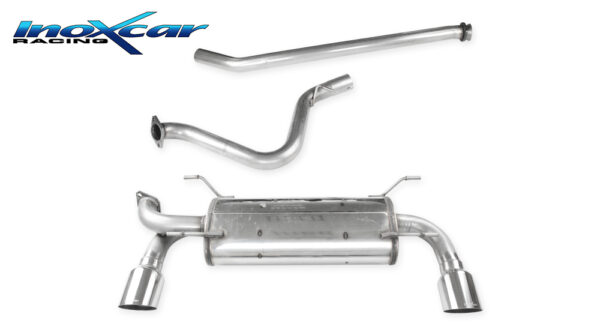 INOX CAR - TUBO CENTRALE SILENZIATO + POSTERIORE CON USCITA SINGOLA DIAM.100 SUBARU BRZ 2.0 (200CV) 2012