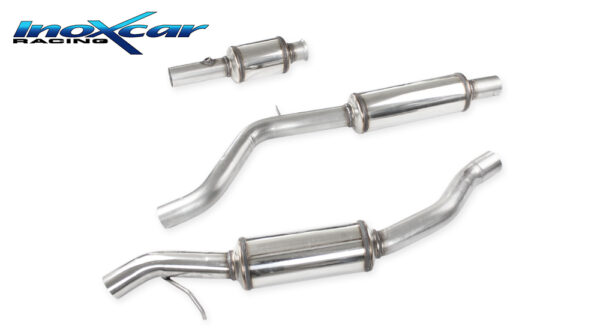 INOX CAR - TUBO SOSTITUZIONE CATALIZZATORE CON SILENZIATORE + TUBO CENTRALE SILENZIATO + POSTERIORE RENAULT CLIO 3 RS 2.0 (200CV) / GORDINI (203CV) 2010