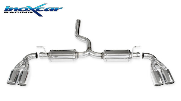 INOX CAR - POSTERIORE CON USCITA 2 X DIAM. 90 X-RACE DX+SX PORSCHE CAYENNE 3.0 TDI V6 (240-245CV) 2010
