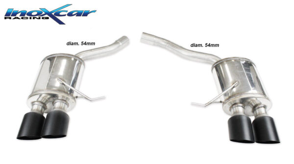 INOX CAR - POSTERIORE SILENZIATO CON USCITA 2 X DIAM. 100 BLACK CERAMIC DX+SX PORSCHE MACAN S 3.0 TDI V6 (250CV) 2013