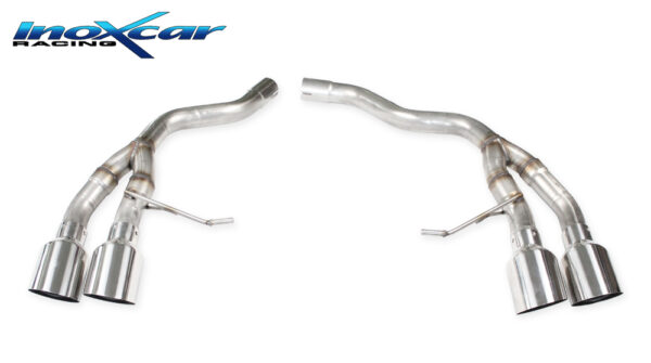 INOX CAR - POSTERIORE SENZA SILENZIATORE CON USCITA 2 X DIAM. 100 RACING DX+SX PORSCHE MACAN S 3.0 TDI V6 (250CV) 2013