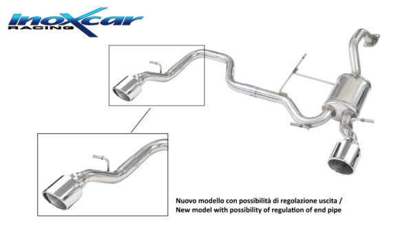 INOX CAR - POSTERIORE CON USCITA DIAM. 100 X-RACE DX+SX SUZUKI SWIFT SPORT HYBRID 1.4 (129CV) 2020