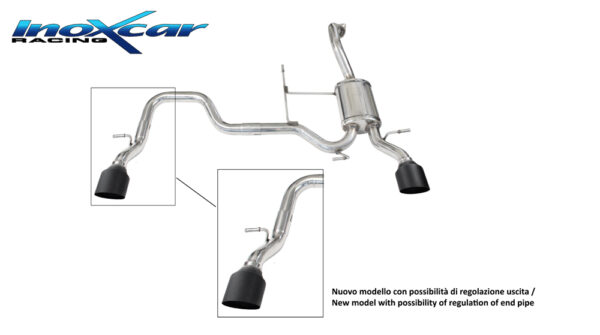 INOX CAR - POSTERIORE CON USCITA DIAM. 100 BLACK CERAMIC DX+SX SUZUKI SWIFT SPORT HYBRID 1.4 (129CV) 2020