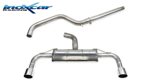 INOX CAR - TUBO CENTRALE DIRETTO + TERMINALE CON USCITA DIAM. 100 RACING DX+SX VOLKSWAGEN GOLF 8 2.0 GTI (245CV) 2020