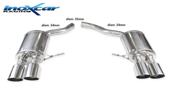 INOX CAR - POSTERIORE SILENZIATO CON USITA 2 X DIAM. 100 RACING DX+SX PORSCHE MACAN 2.0 TFSI (245CV) 2019-2020