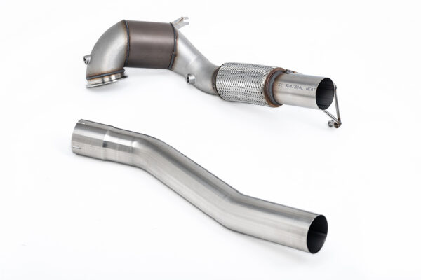 MILLTEK - SSXVW761 - Volkswagen  Golf  Mk8 GTi (245ps Non-GPF / North American Models Only) 2021>2024  Large Bore Downpipe and Hi-Flow Sports Cat