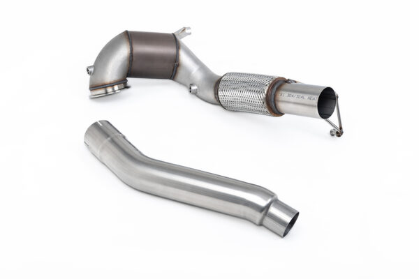 MILLTEK - SSXVW762 - Volkswagen  Golf  Mk8 GTi (245ps Non-GPF / North American Models Only) 2021>2024  Large Bore Downpipe and Hi-Flow Sports Cat