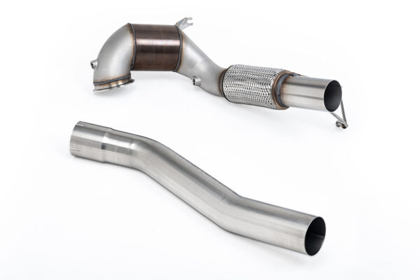 MILLTEK - SSXVW765 - Volkswagen  Golf  Mk8 GTi (245ps Non-GPF / North American Models Only) 2021>2024  Large Bore Downpipe and Hi-Flow Sports Cat