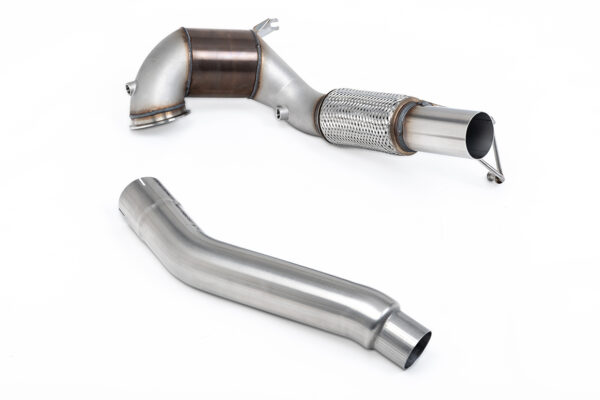 MILLTEK - SSXVW766 - Volkswagen  Golf  Mk8 GTi (245ps Non-GPF / North American Models Only) 2021>2024  Large Bore Downpipe and Hi-Flow Sports Cat