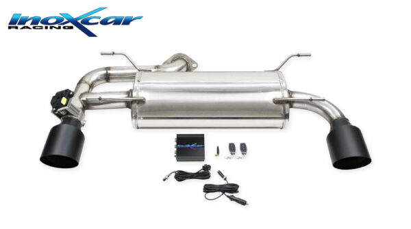 INOX CAR - POSTERIORE CON USCITA DIAM.114 RACING BLACK CERAMIC DX+SX + VALVOLA CON MOTORINO ELETTRICO + TELECOMANDO SUBARU BRZ 2.4i (234cv) (con GPF) 2022