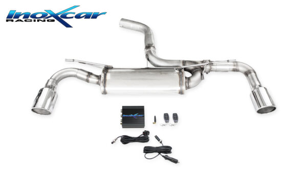 INOX CAR - POSTERIORE CON USCITA DIAM.100 X-RACE DX+SX + VALVOLA CON MOTORINO ELETTRICO + TELECOMANDO VOLKSWAGEN GOLF 7.5 2.0 GTI (245CV) 2017